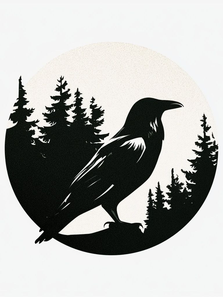 Raven Forest Silhouette Poster. poster — animals art