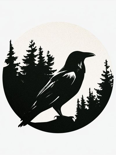 Raven Forest Silhouette Poster. poster