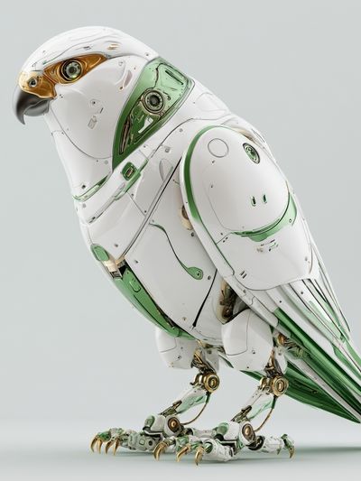 Robotic Falcon Illustration Poster. poster