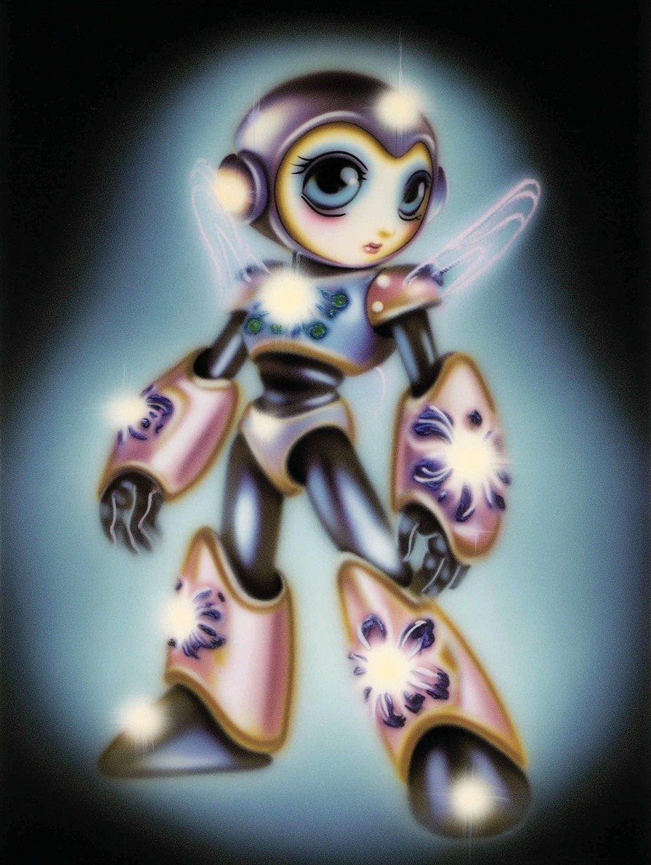 Futuristic Robot Girl — Digital Art Print. poster — illustration art