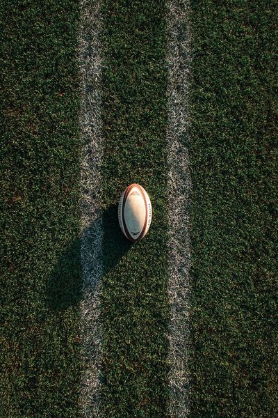 Rugby Ball on Field — Sports Print. poster print