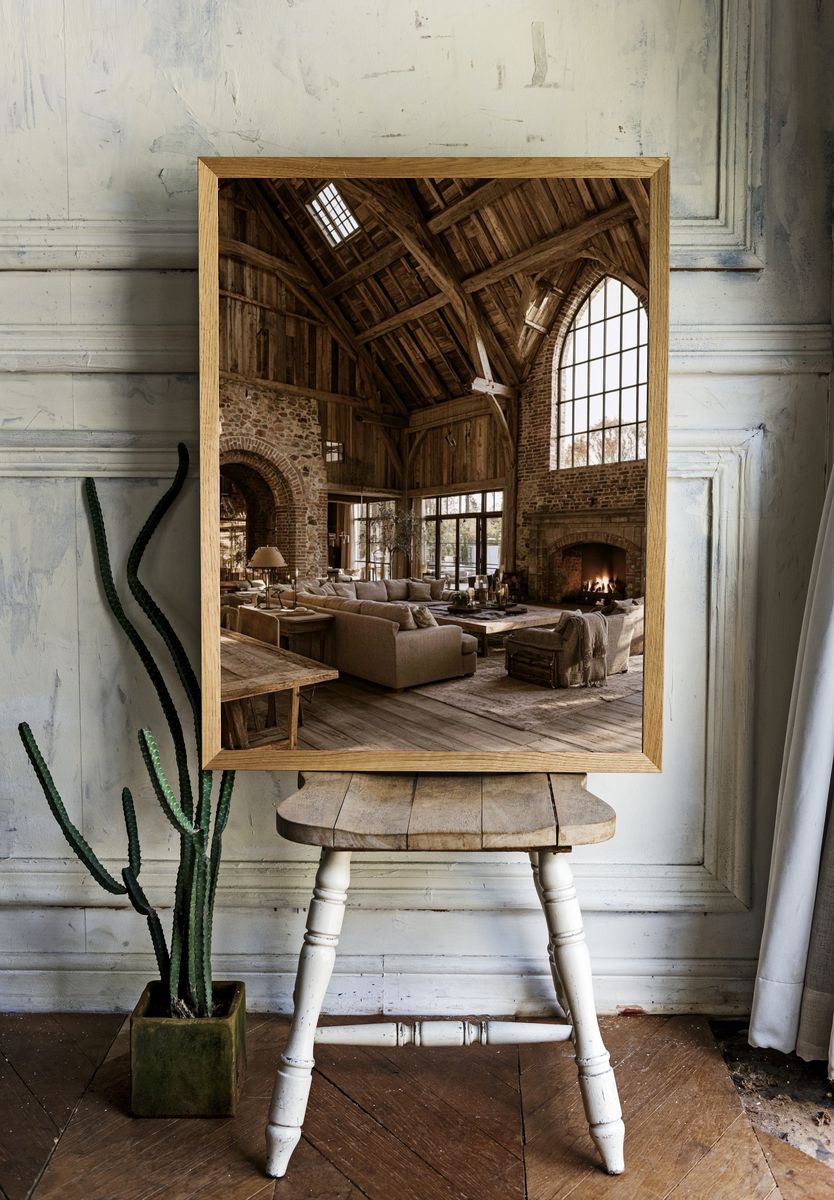 Rustic Barn Interior Photography Poster. room preview