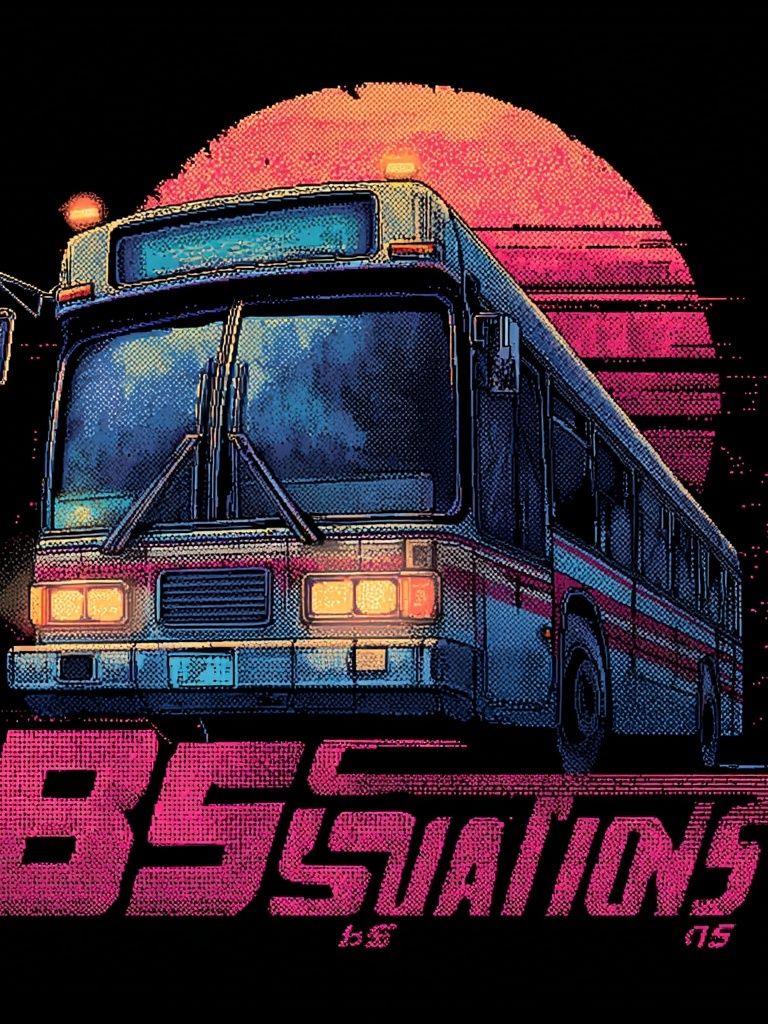 Retro Bus — Vintage Print. poster — vintage art
