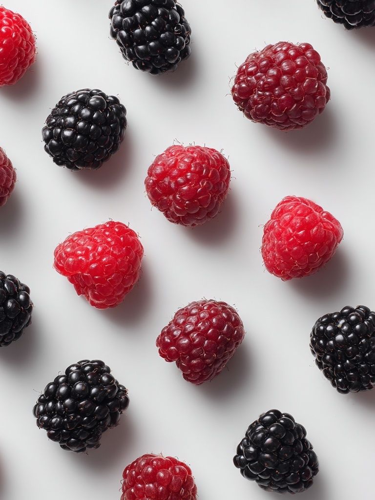 Raspberries and Blackberries Photography Poster. poster detail