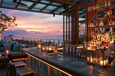 Sunset Rooftop Bar Photography Poster. poster