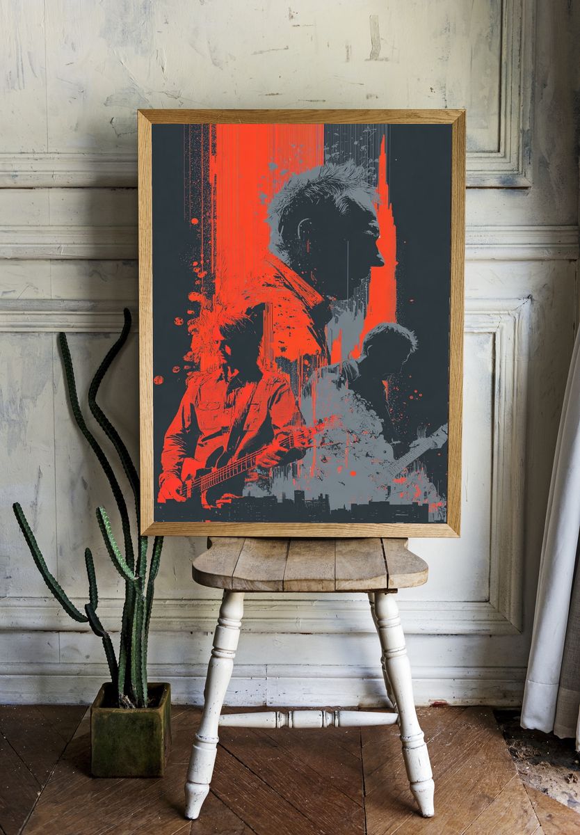 Rock Band Silhouette — Music Art Print. — room view 1