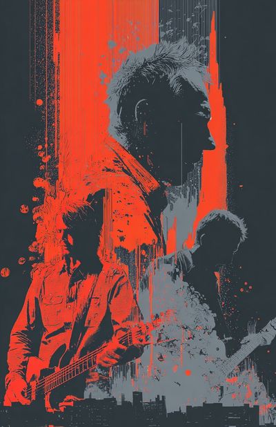 Rock Band Silhouette — Music Art Print. poster print