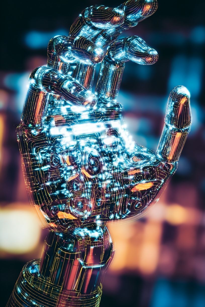 Futuristic Robotic Hand — Digital Art Print. poster detail