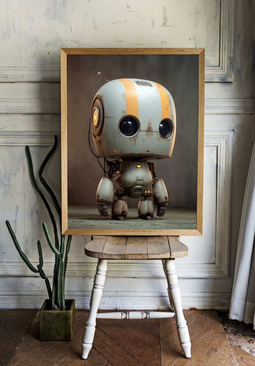 Vintage Robot Character — Illustration Print room preview