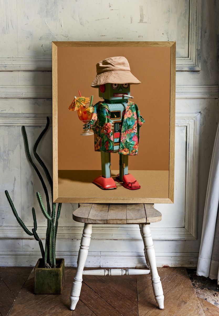 Tropical Robot Cocktail Photography Poster. — room view 1