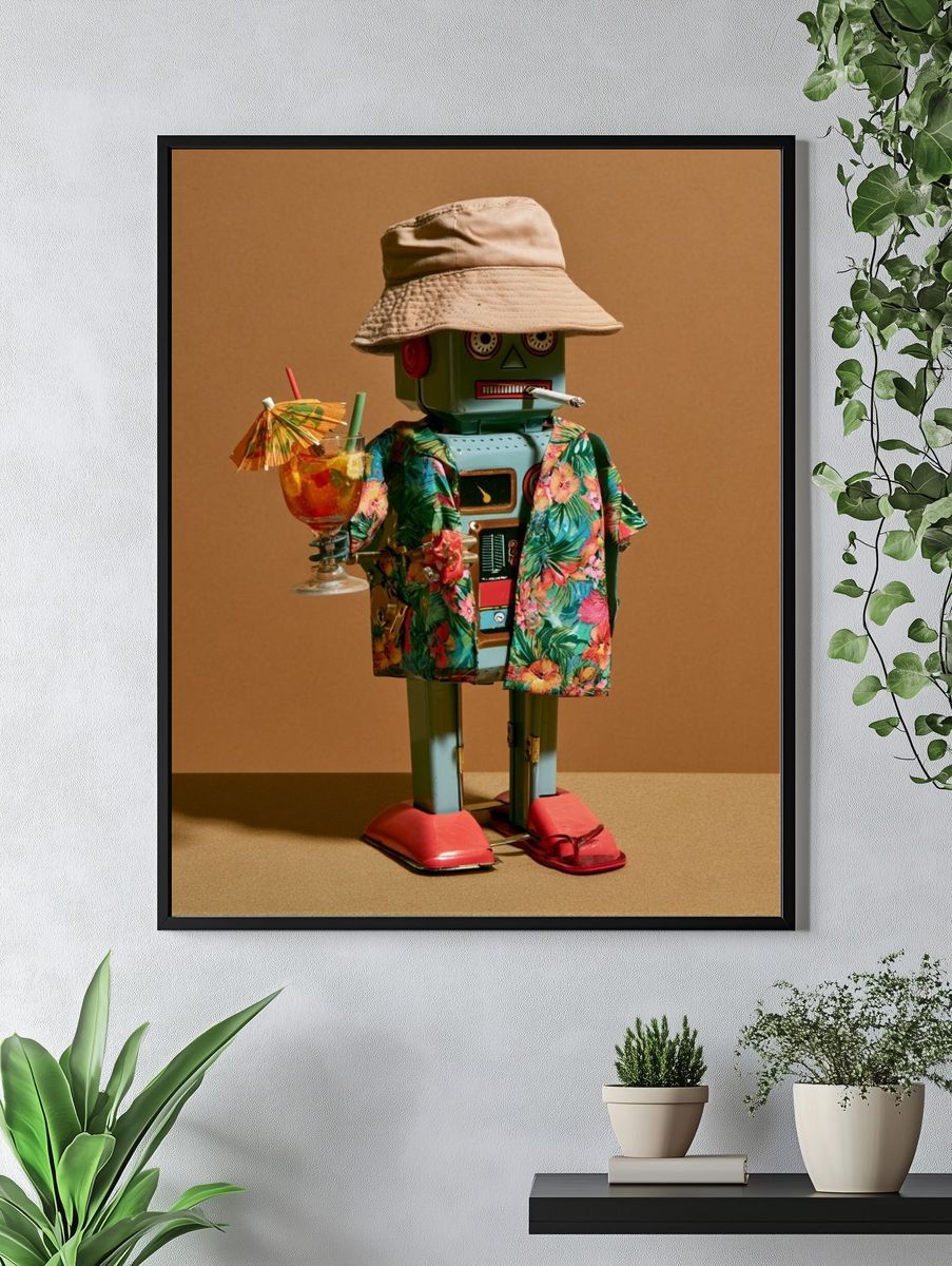 Tropical Robot Cocktail Photography Poster. — room view 4