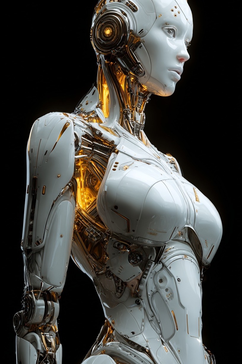 Futuristic Robot Portrait Poster. poster detail