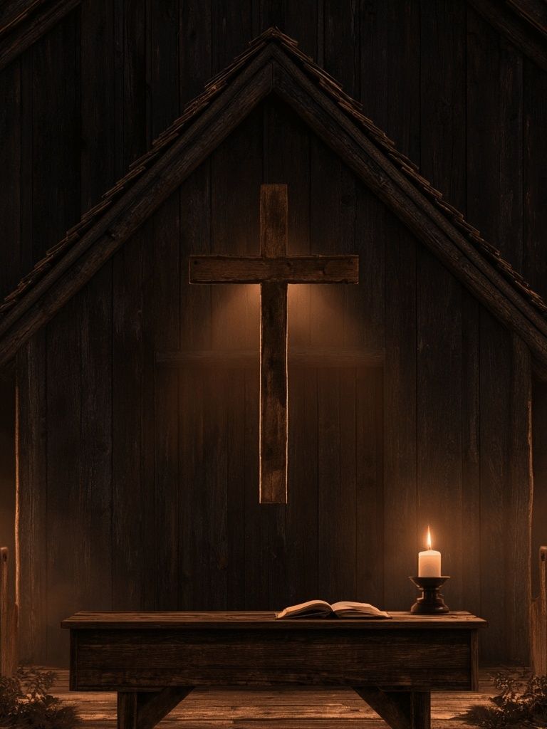 Rustic Chapel Cross Poster. poster — photography art