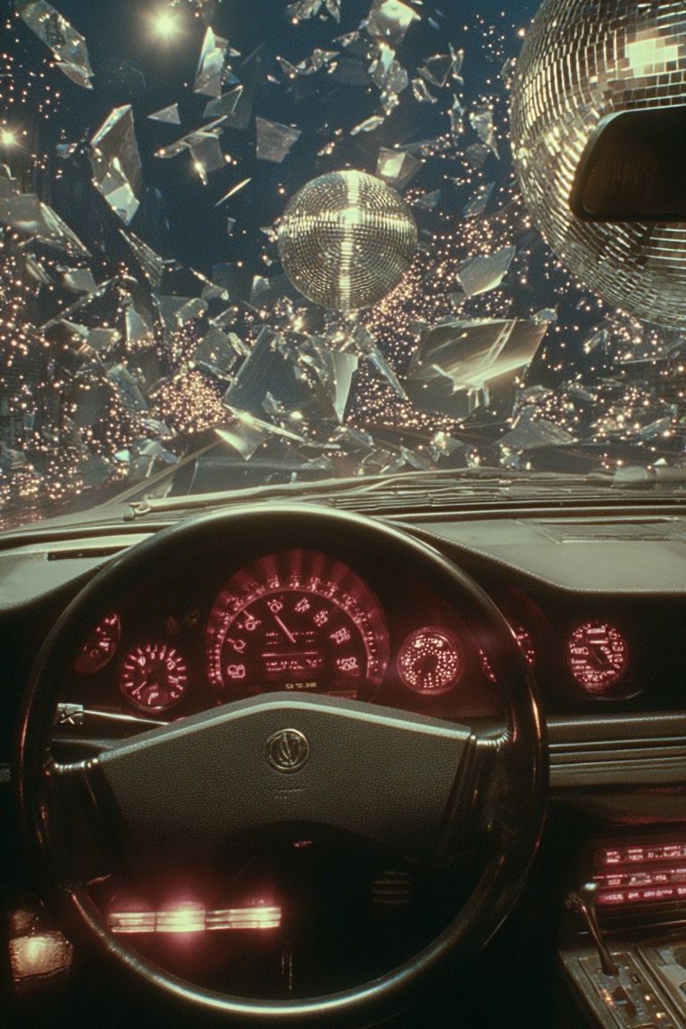 Retro Car Interior — Surreal Print. poster — fine-art art