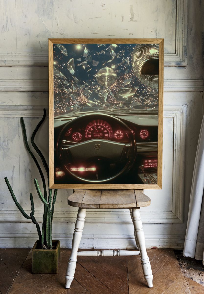 Retro Car Interior — Surreal Print. — room view 1