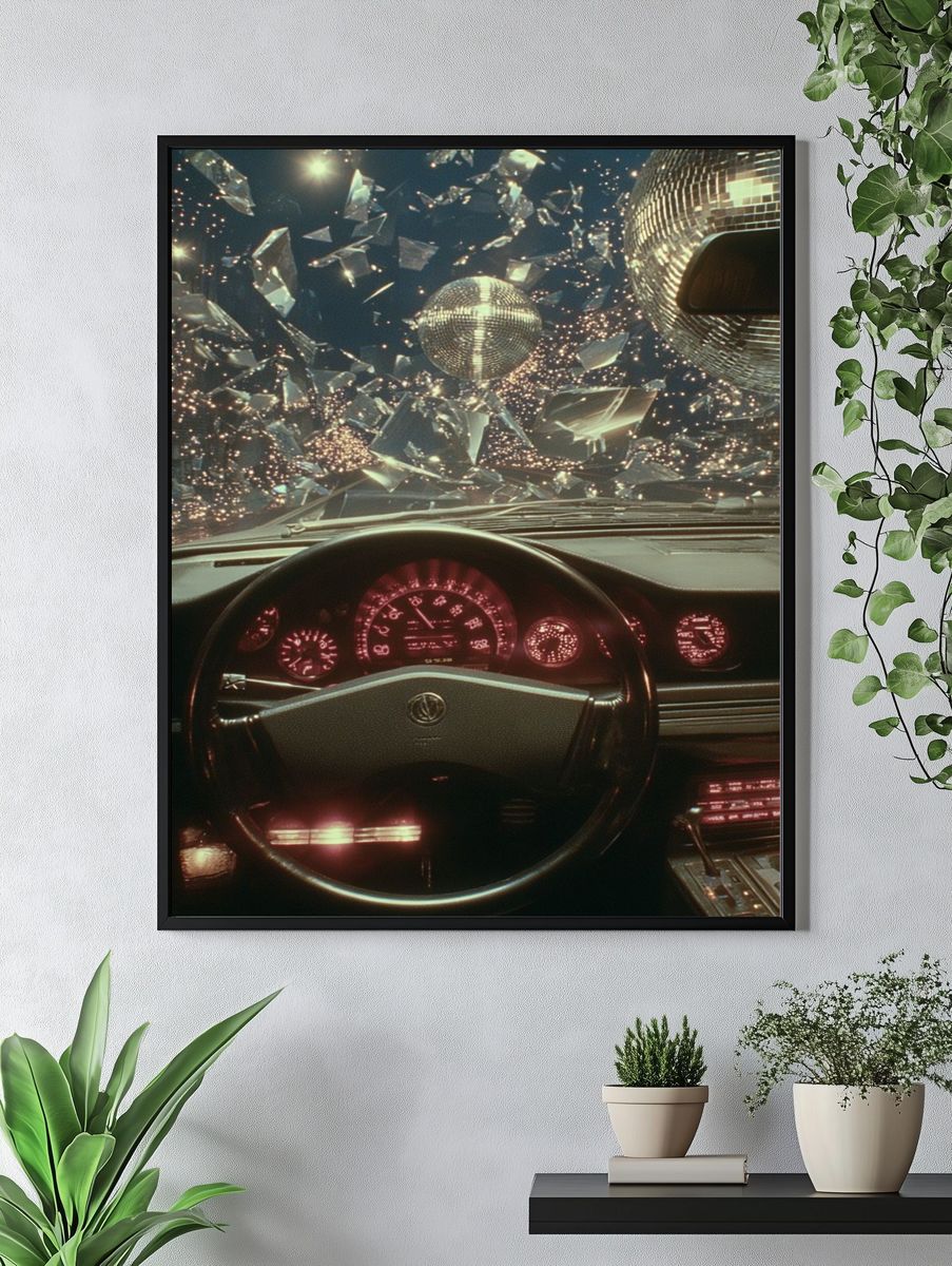 Retro Car Interior — Surreal Print. — room view 4