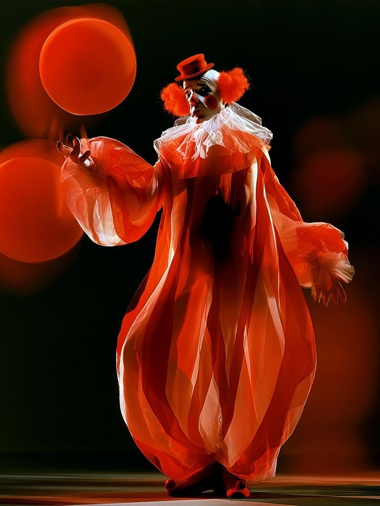 Red Clown Performance Photography Poster. poster — photography art