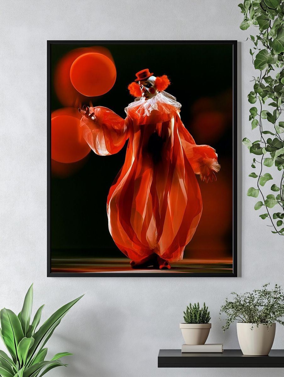 Red Clown Performance Photography Poster. — room view 4