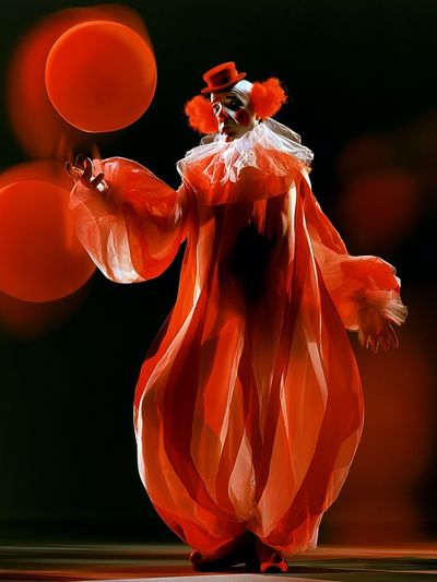 Red Clown Performance Photography Poster. poster