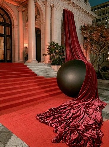 Red Carpet Sculpture Photography Poster. poster detail