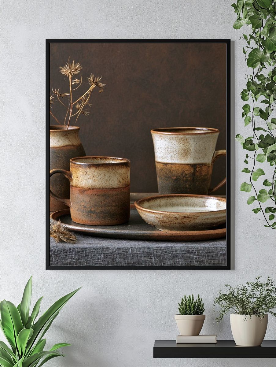 Rustic Ceramic Still Life Poster. — room view 4