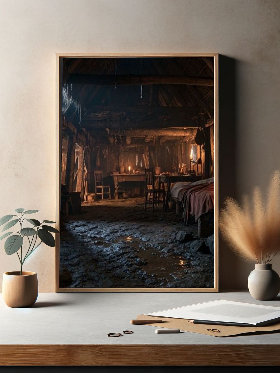 Rustic Cabin Interior Photography Poster. — room view 2