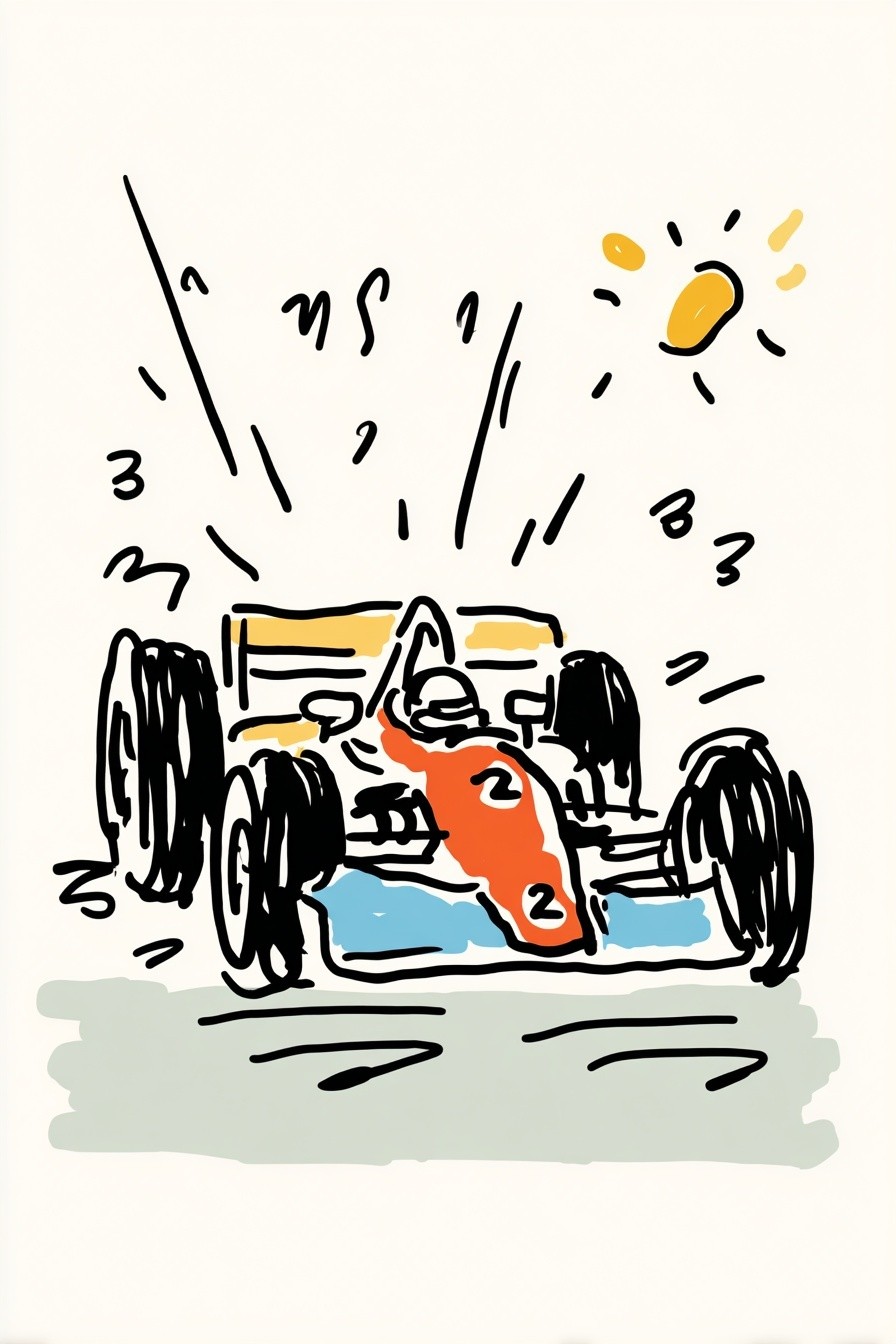 Race Car Illustration Poster. poster detail