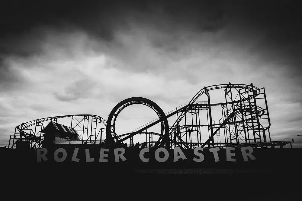 Roller Coaster — Black-White Print. poster detail