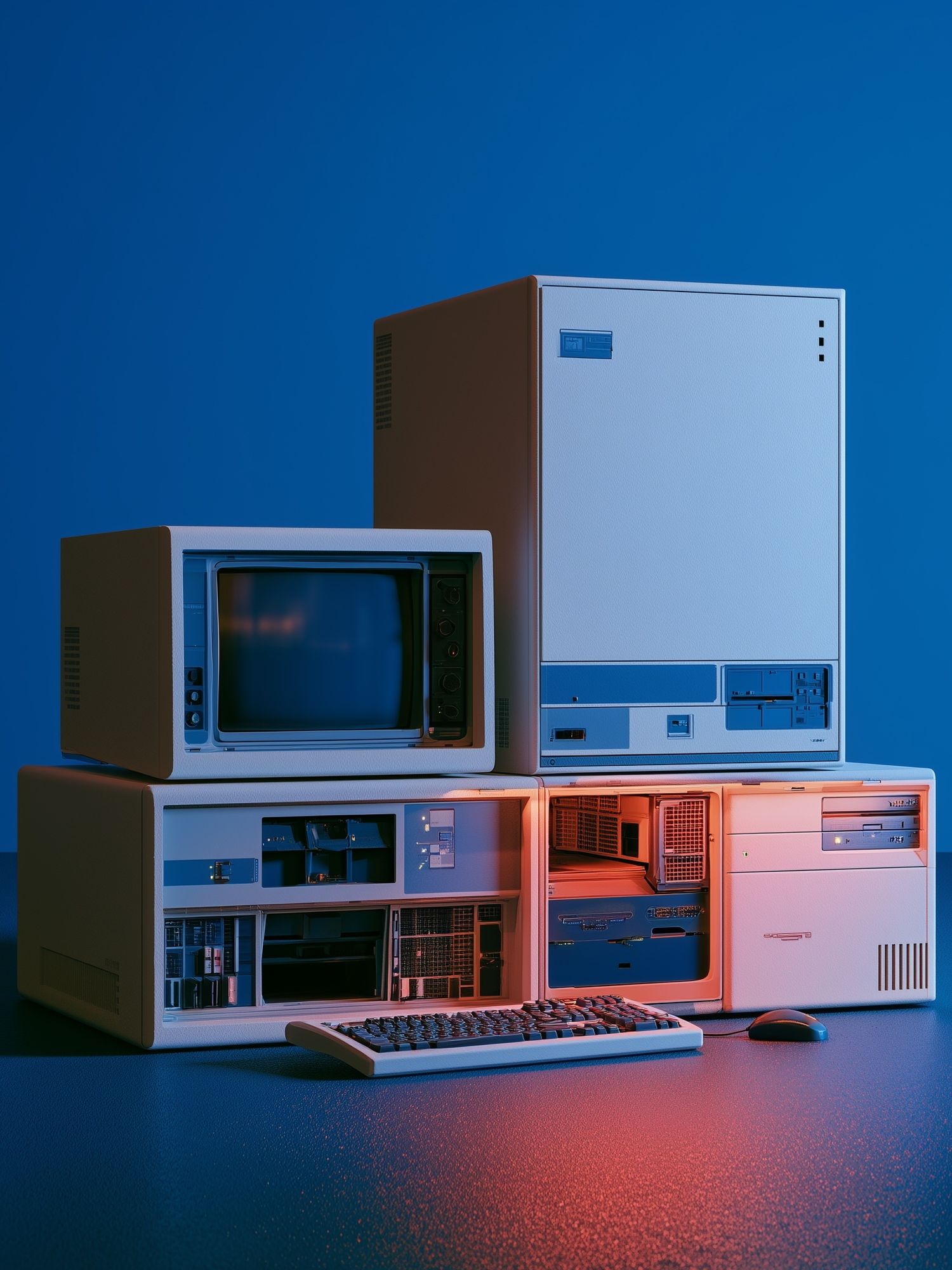 Retro Computer Stack Photography Poster. poster detail