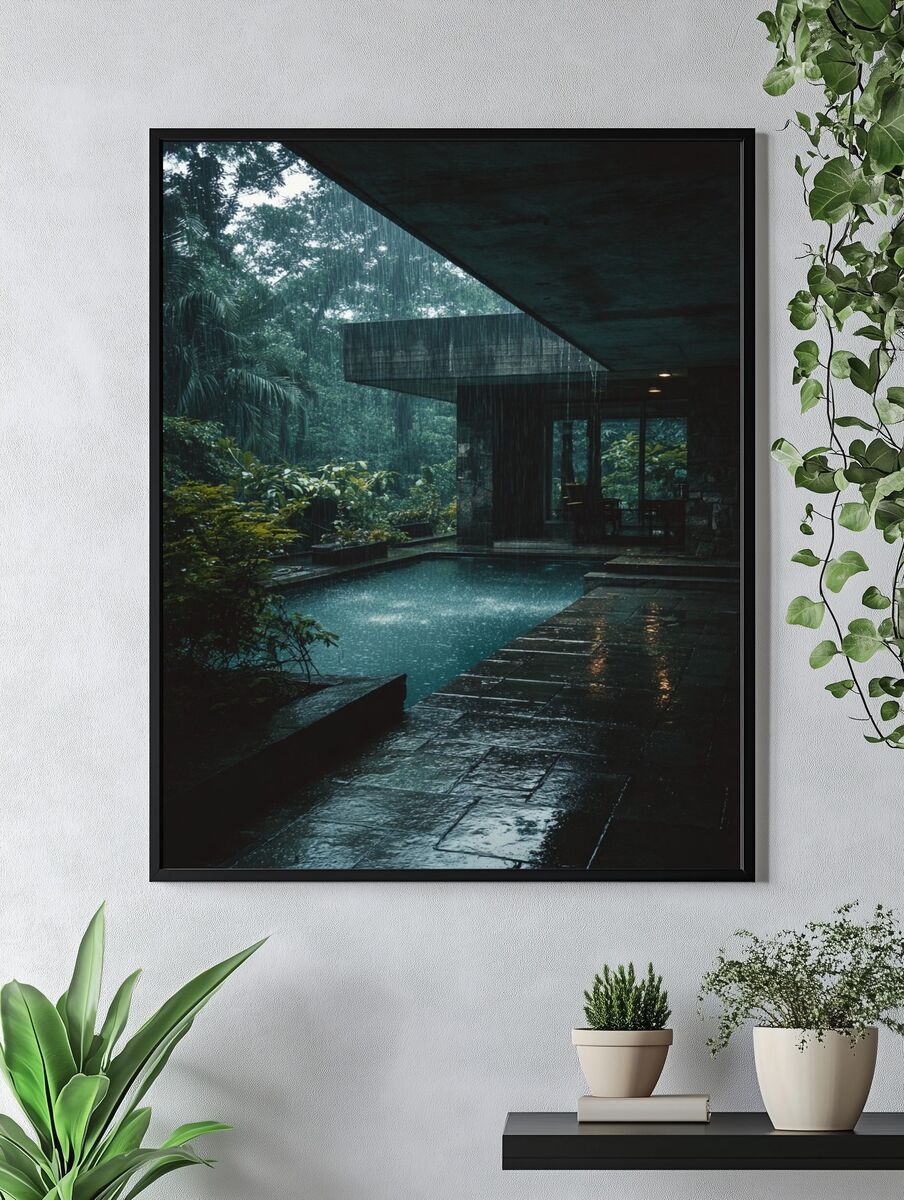 Rainy Day at Modern Architecture Poster. — room view 4