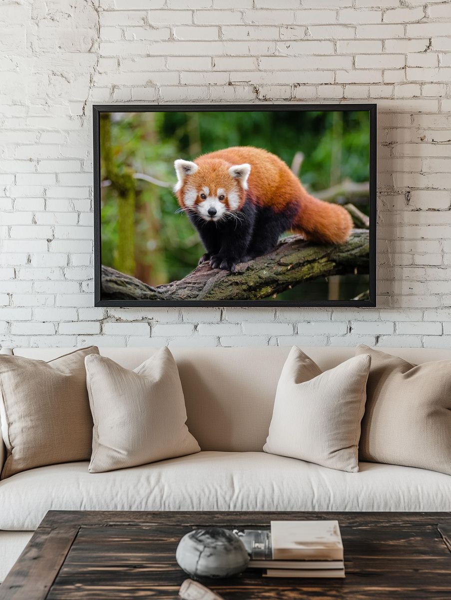 Red Panda on Tree Branch — Animal Photography Poster room preview