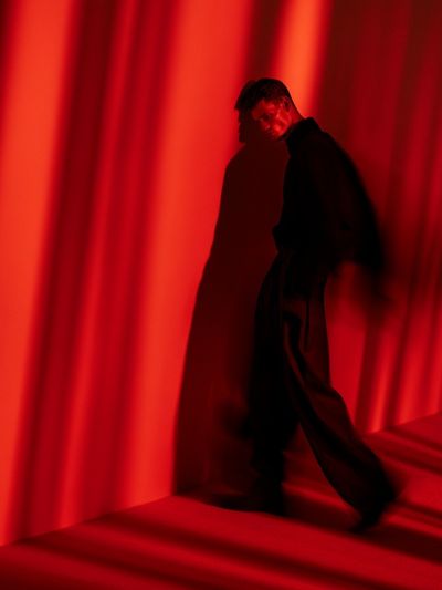 Red Light Portrait Photography Poster. poster