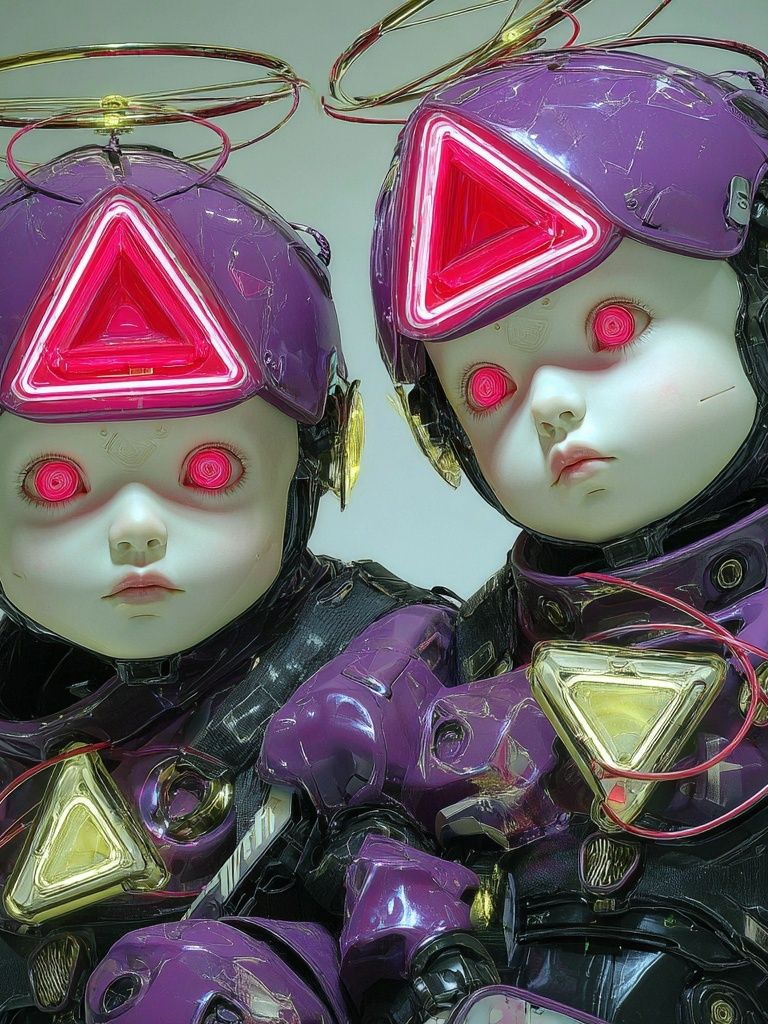 Futuristic Robot Dolls — Digital Art Print.