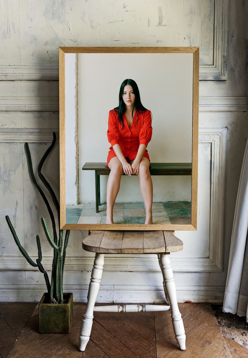 Red Dress Portrait Photography Poster. — room view 1