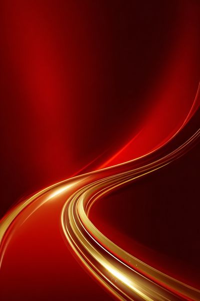 Dynamic Red Waves — Abstract Print. poster print