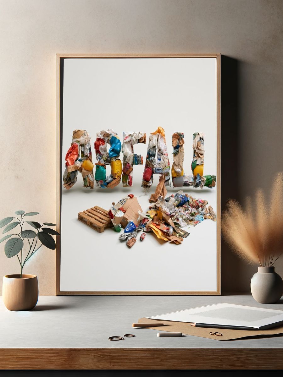 Recycled ABC Wall Art Poster. — room view 2