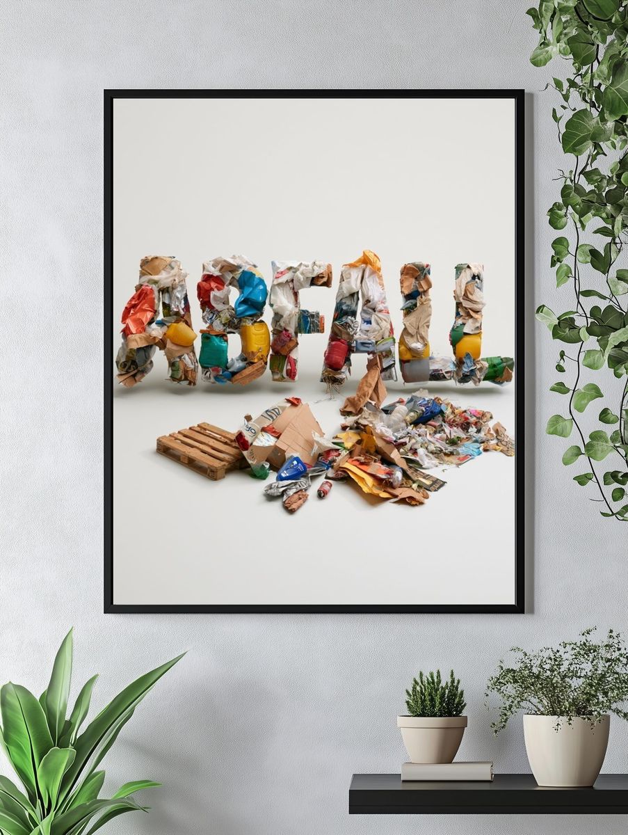 Recycled ABC Wall Art Poster. — room view 4