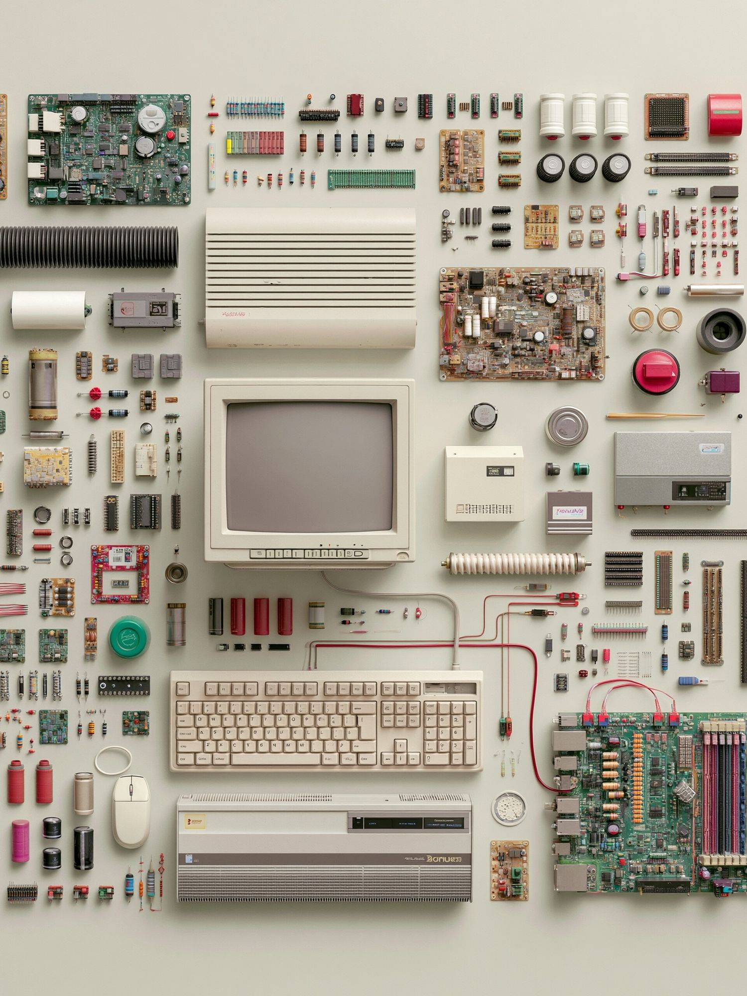 Retro Electronics Flat Lay Poster. poster — photography art