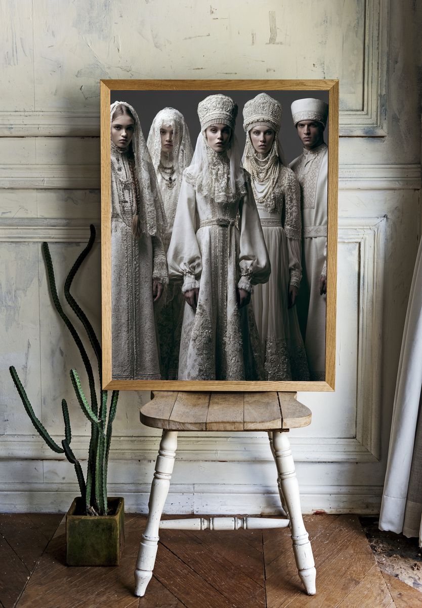 Russian Folk Fashion Photography Poster. — room view 1
