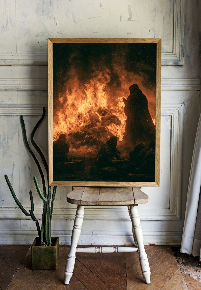 Ritual Fire Scene — Fine-Art Print. — room view 1