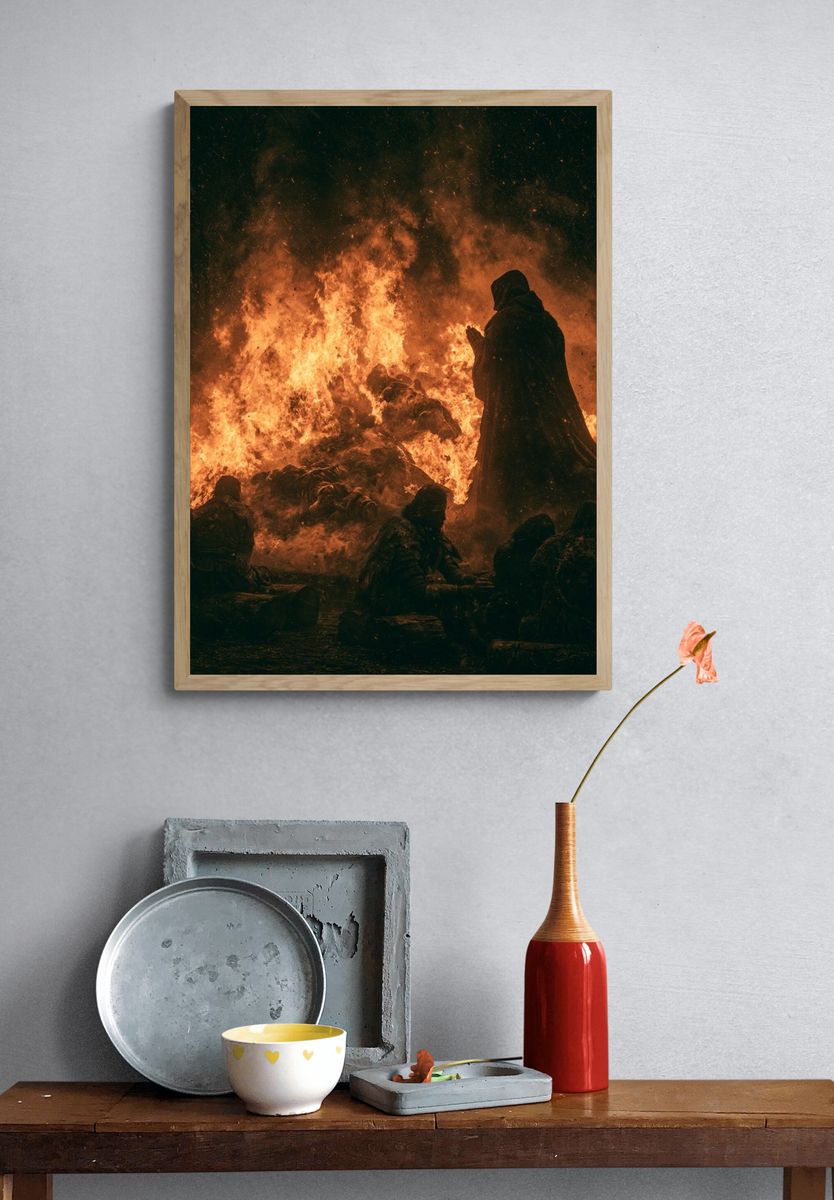 Ritual Fire Scene — Fine-Art Print. — room view 3