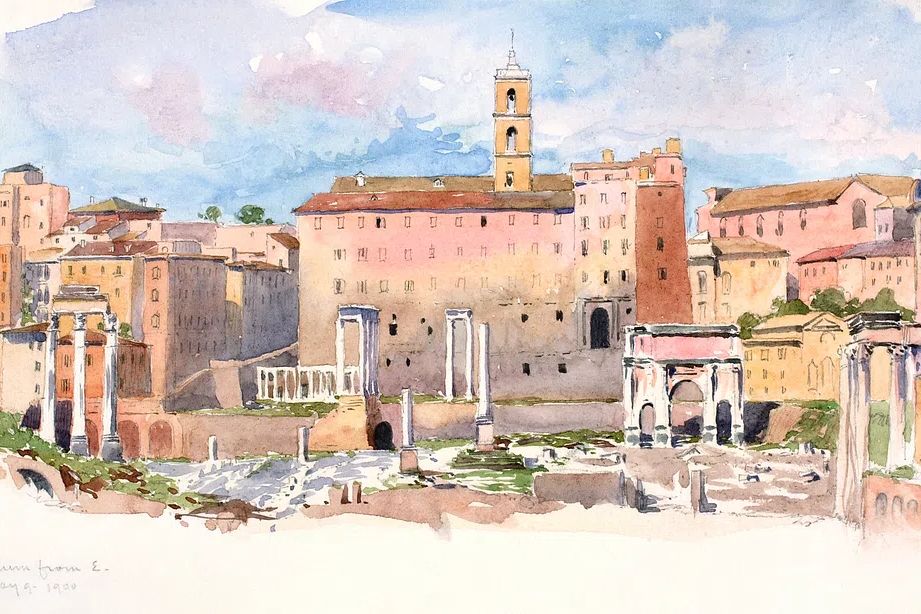 Roman Forum — Watercolor Print. poster — fine-art art