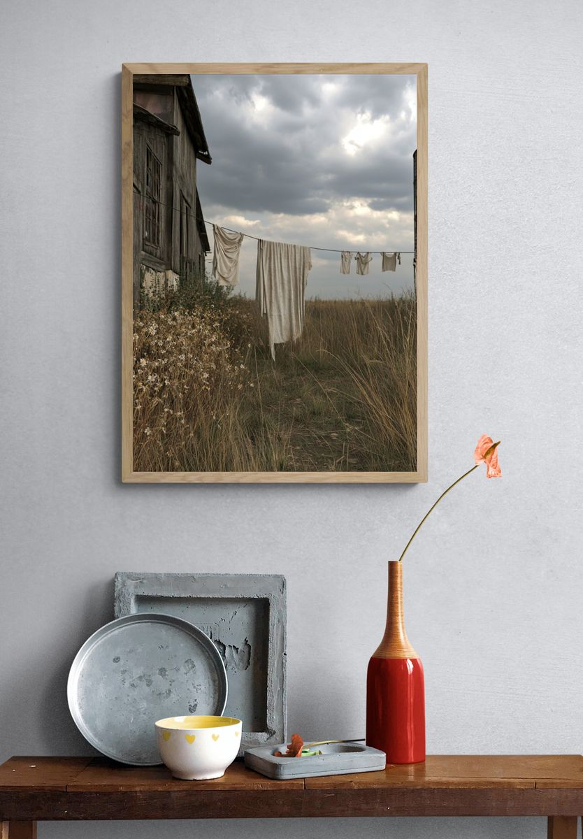 Rustic Farmhouse Laundry Scene Poster. — room view 3