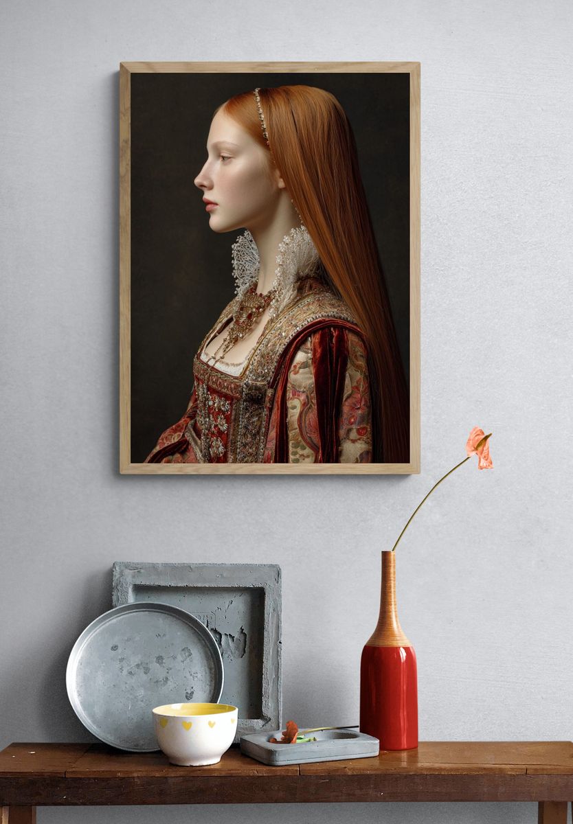 Renaissance Portrait Fashion Poster. — room view 3
