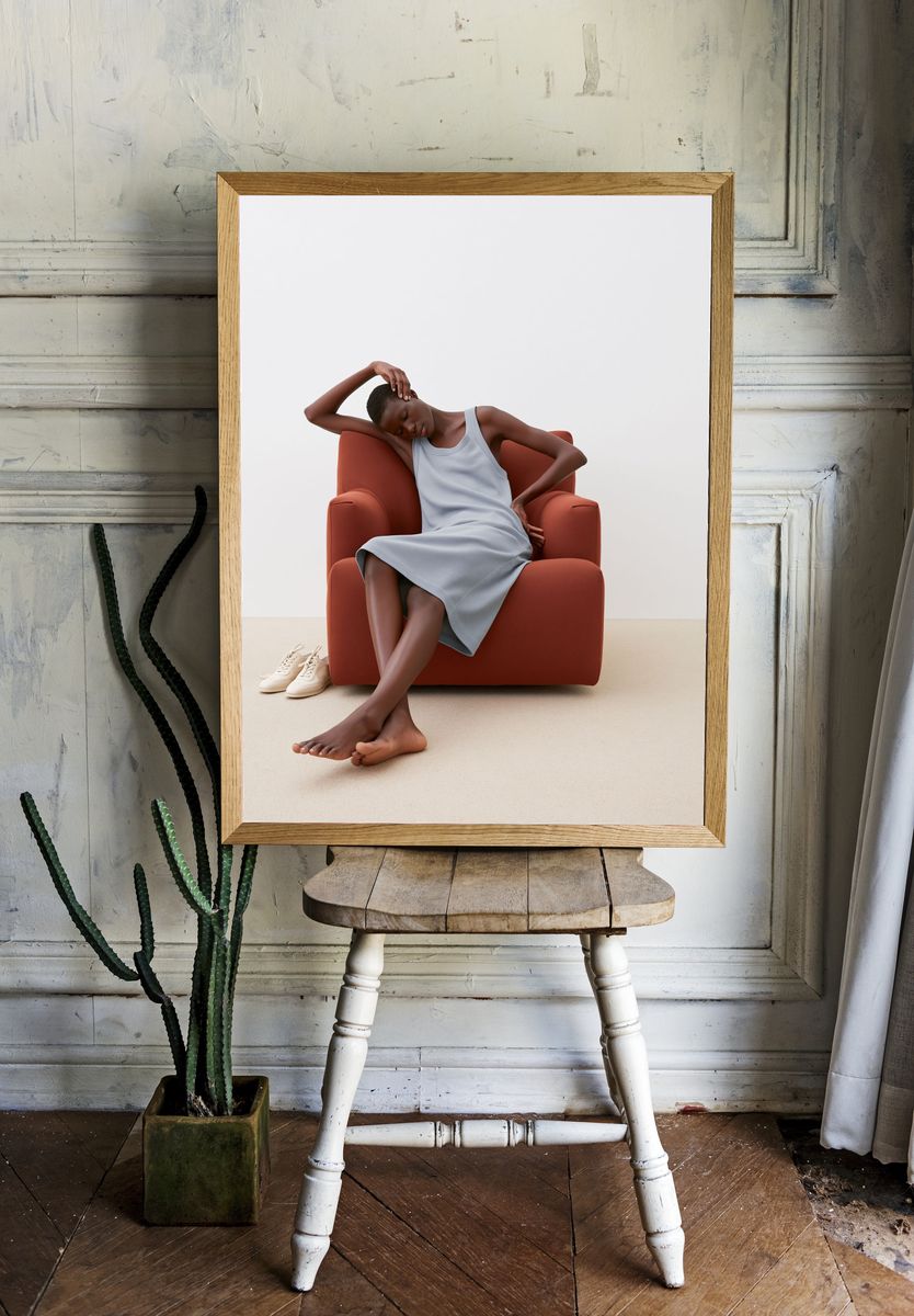 Resting Figure Photography Poster. — room view 1