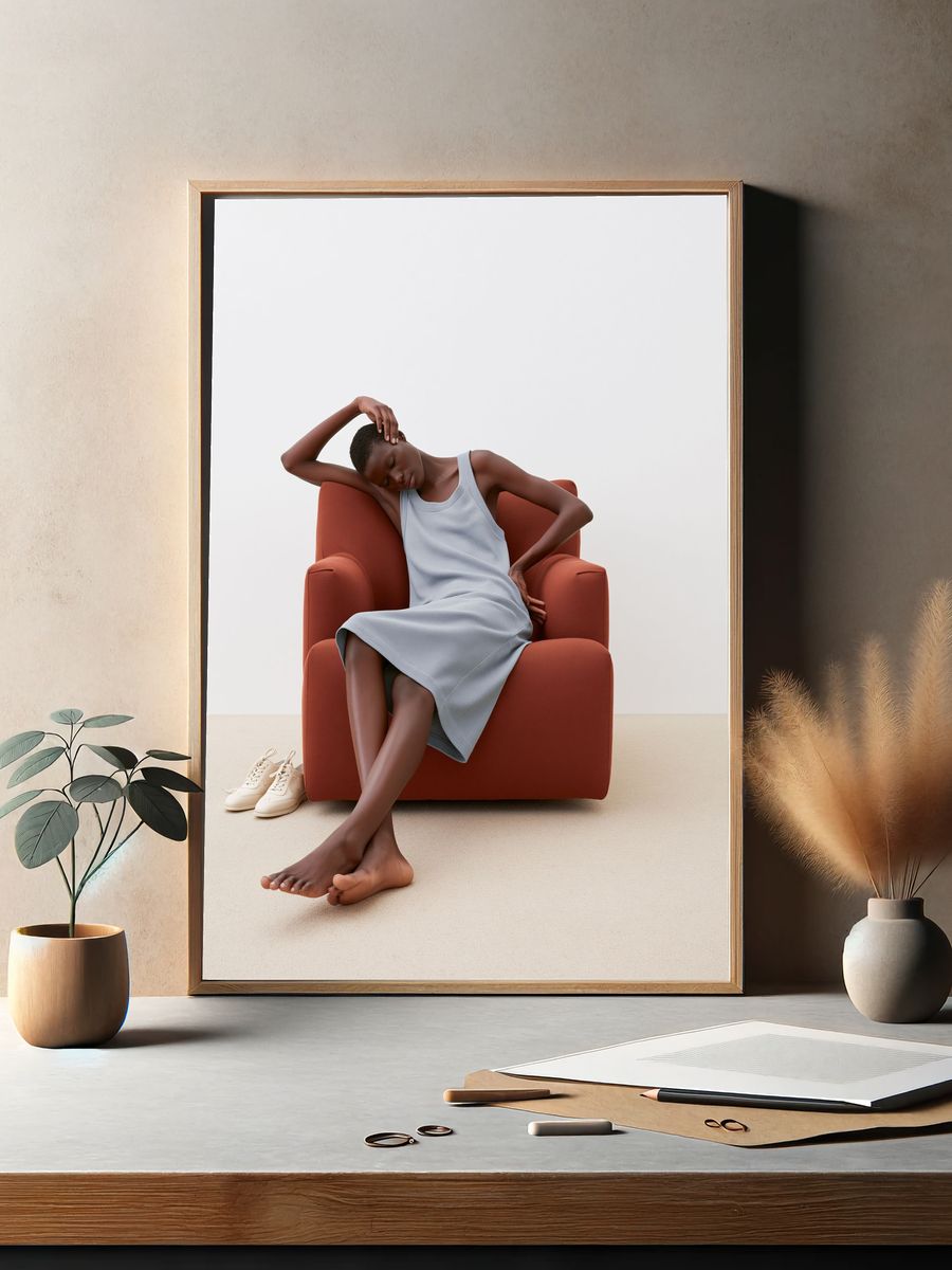 Resting Figure Photography Poster. — room view 2