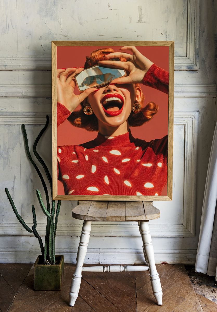 Retro Fashion Portrait Poster. — room view 1