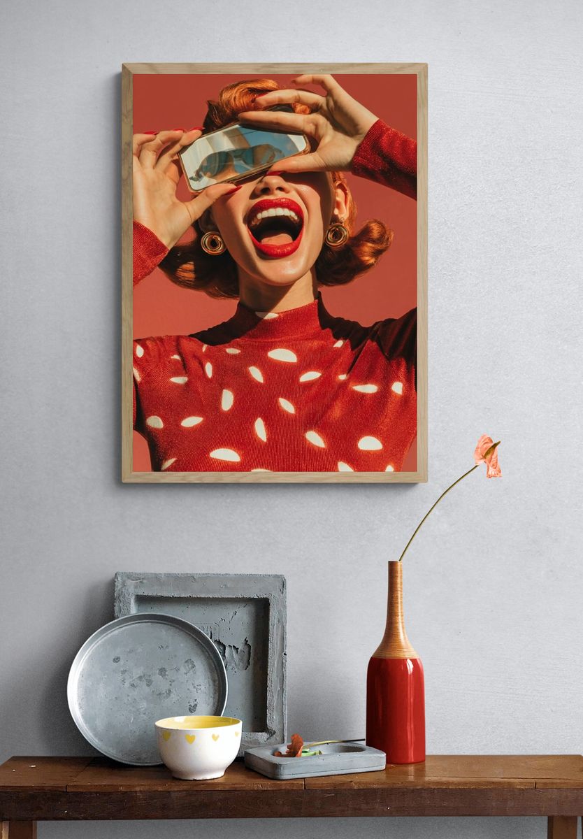Retro Fashion Portrait Poster. — room view 3