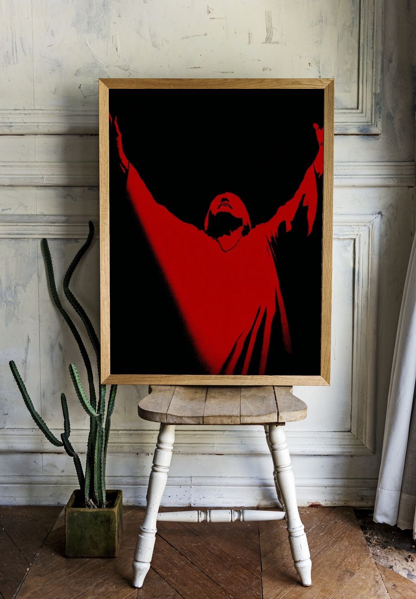 Red Figure Silhouette Poster room preview