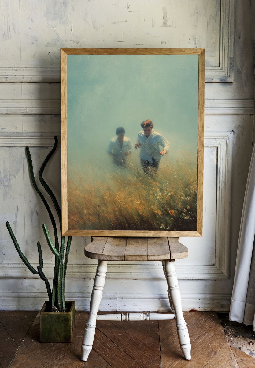 Running Through a Field — Fine Art Print. room preview